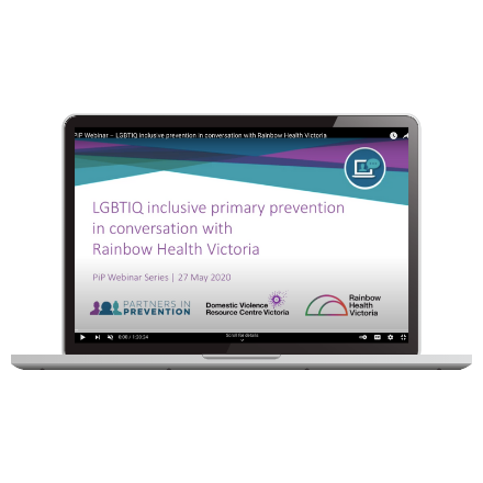 PiP Webinar – LGBTIQ inclusive prevention in conversation with Rainbow Health Victoria