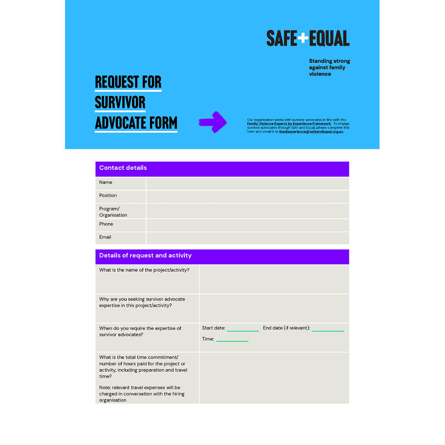 Request for Survivor Advocate Form
