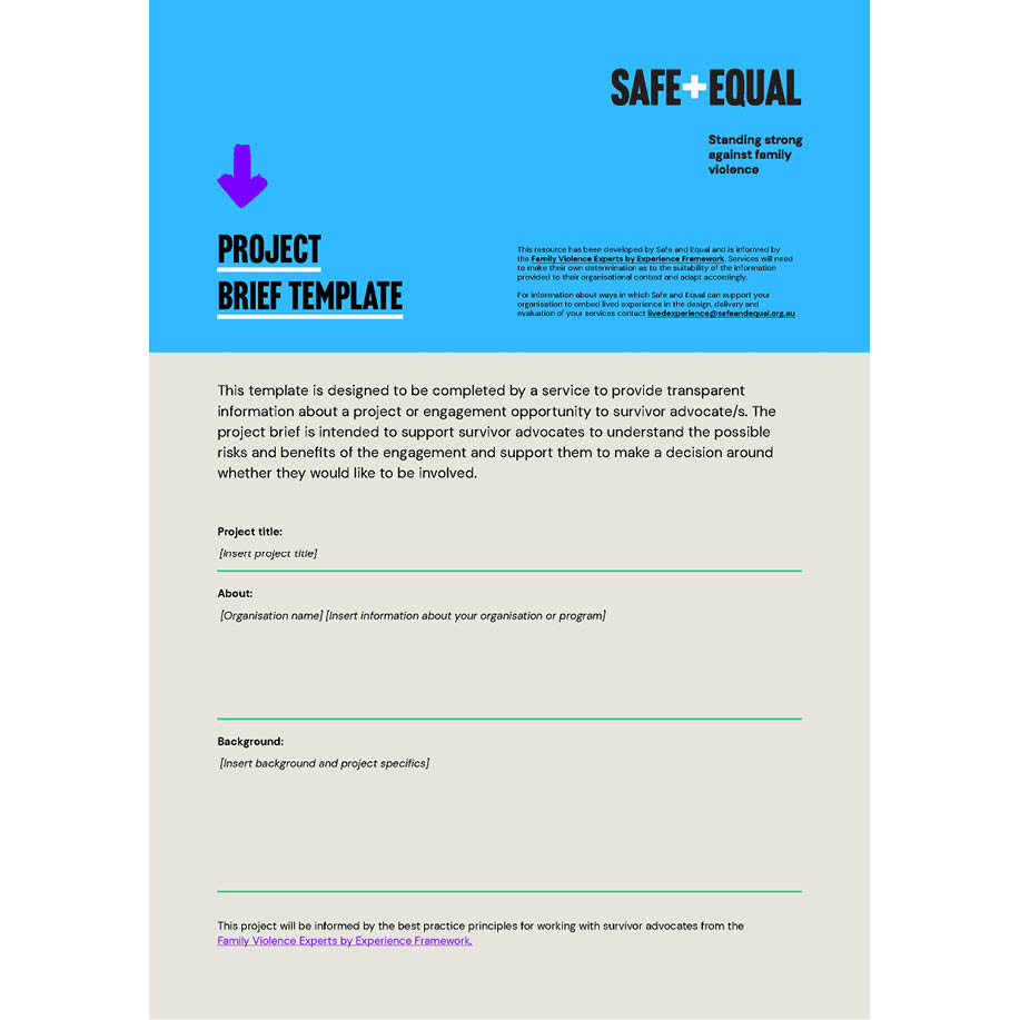 Survivor Advocate Project Brief Template